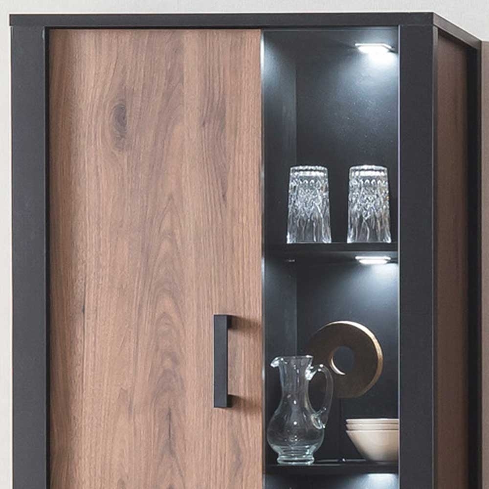 Product photograph of Fernwood Walnut Tall Display Cabinet from Choice Furniture Superstore.