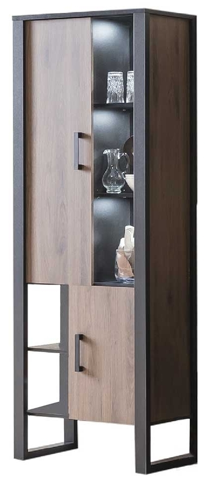 Product photograph of Fernwood Walnut Tall Display Cabinet from Choice Furniture Superstore.