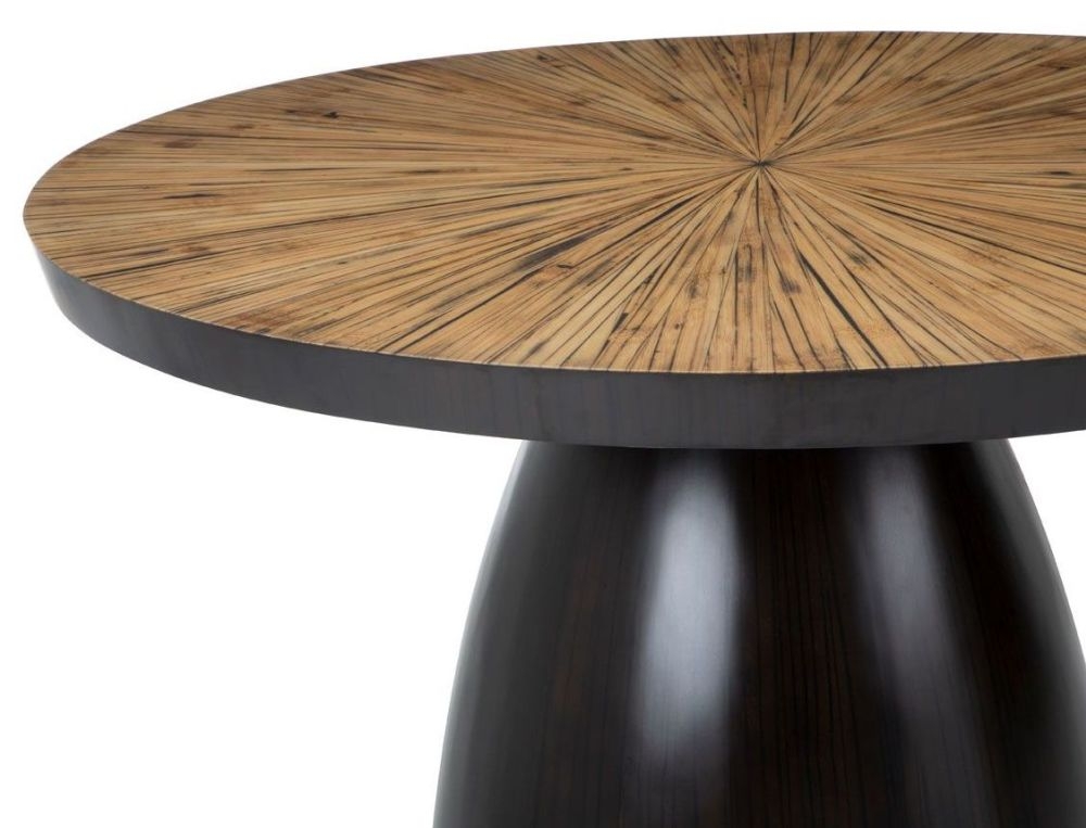 Product photograph of Mesita Dark Ebony Bamboo Dining Table 120cm Seats 4 Diners Round Top from Choice Furniture Superstore.