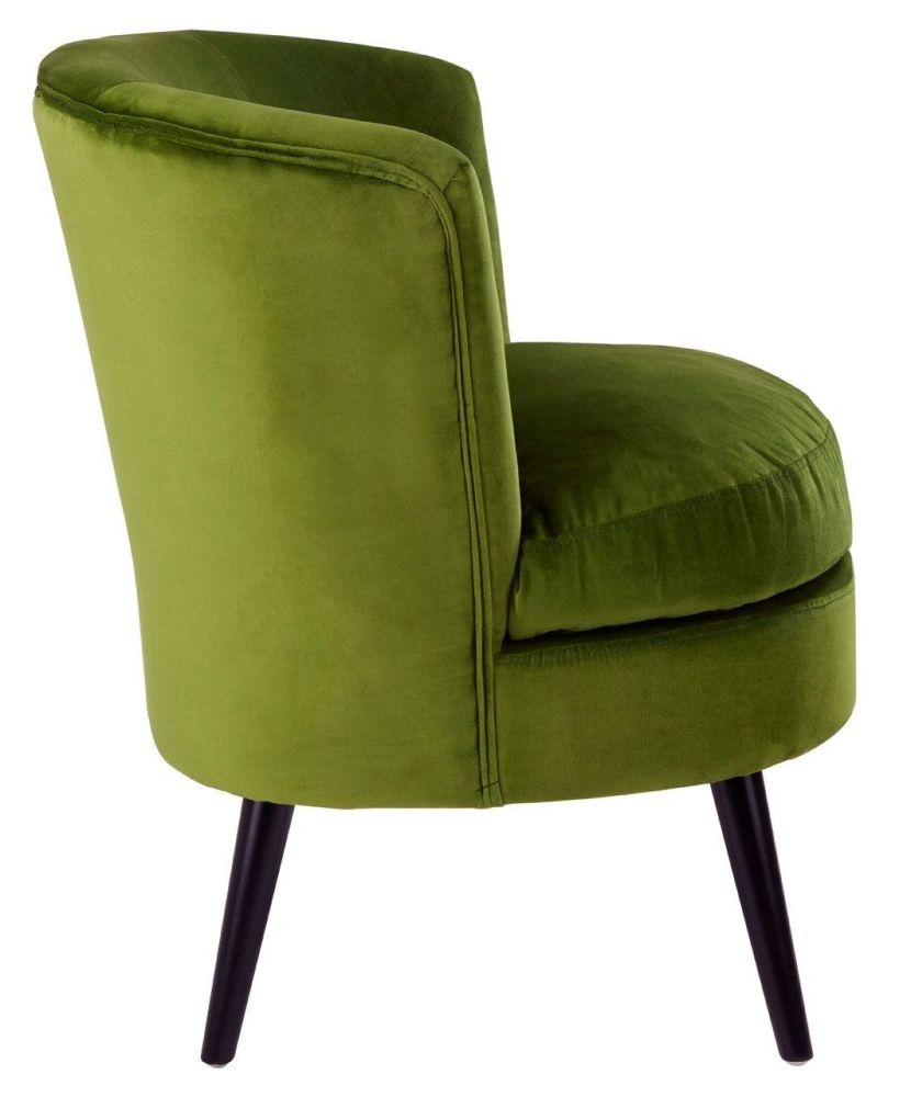 Product photograph of Rosalia Green Fabric Armchair With Black Legs from Choice Furniture Superstore.