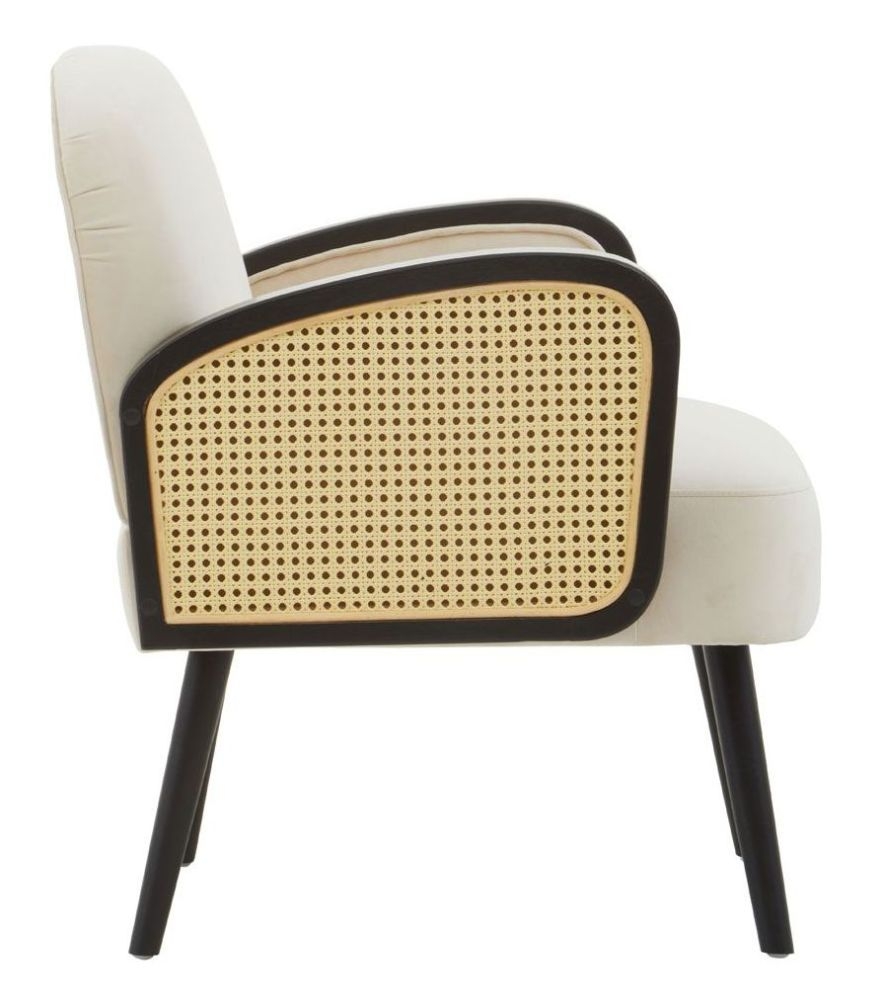 Product photograph of Blevins Natural Fabric Armchair With Black Legs from Choice Furniture Superstore.