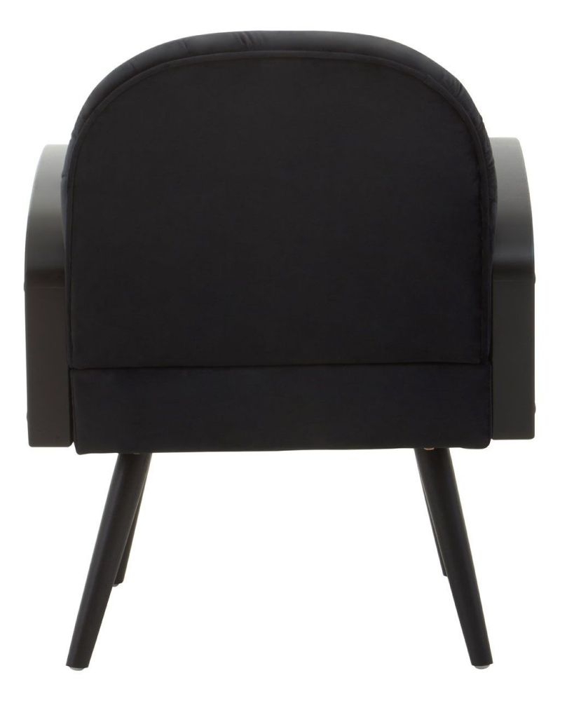 Product photograph of Blevins Black Velvet Fabric Upholstered Armchair from Choice Furniture Superstore.