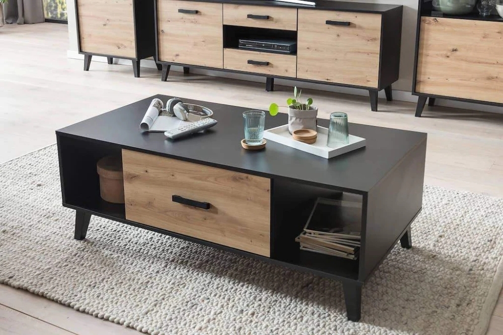 Product photograph of Artona Oak Drawer Coffee Table from Choice Furniture Superstore.