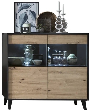 Product photograph of Artona Oak 2 Door Sideboard from Choice Furniture Superstore.