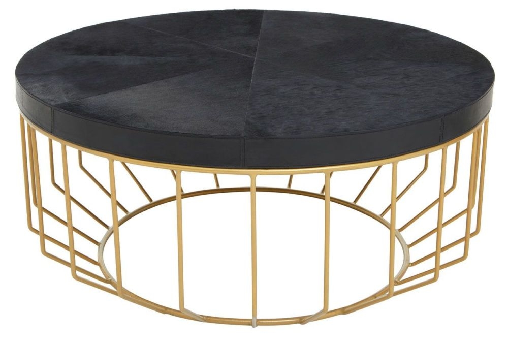 Product photograph of Artesian Black And Gold Round Coffee Table from Choice Furniture Superstore.