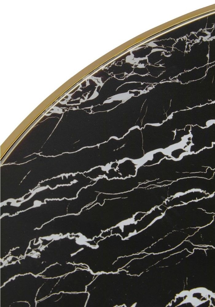 Product photograph of Raices Black Marble Effect Top And Gold Round Coffee Table from Choice Furniture Superstore.