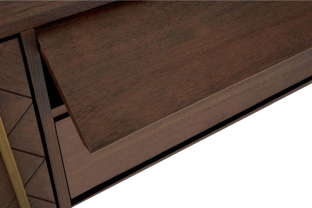 Product photograph of Gilberton Brown Acacia Wood Herringbone Tv Unit - 180cm from Choice Furniture Superstore.