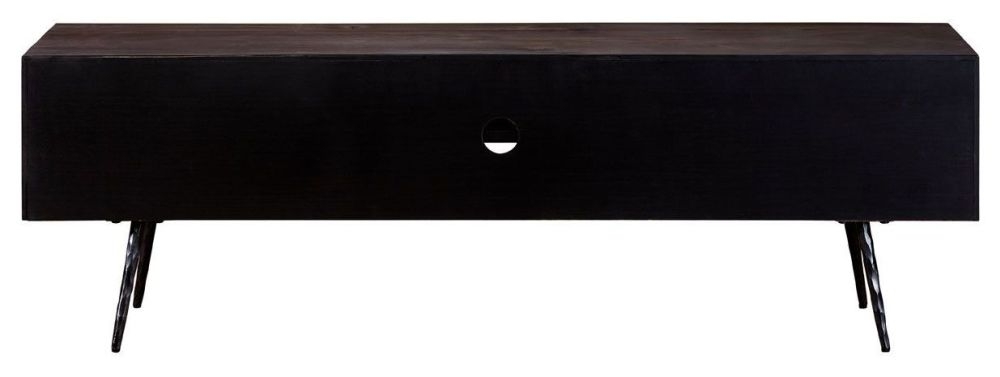 Product photograph of Hurley Black Tv Unit 160cm Stand Upto 55in Plasma Tv - 4 Drawers from Choice Furniture Superstore.