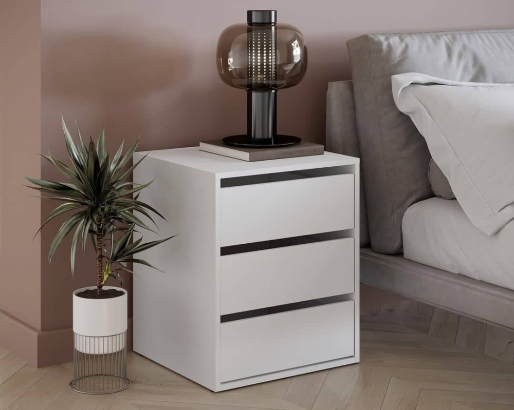 Product photograph of Idea White Matt 3 Drawer Storage Cabinet from Choice Furniture Superstore.