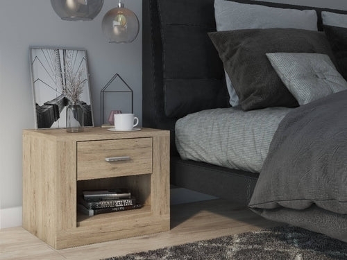 Product photograph of Idea Oak San Remo 1 Drawer Bedside Cabinet from Choice Furniture Superstore.