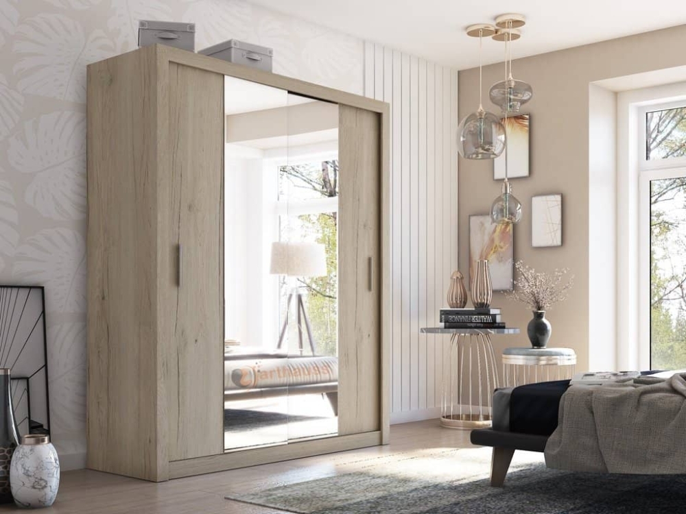 Product photograph of Idea Oak San Remo 2 Door Sliding Wardrobe from Choice Furniture Superstore.