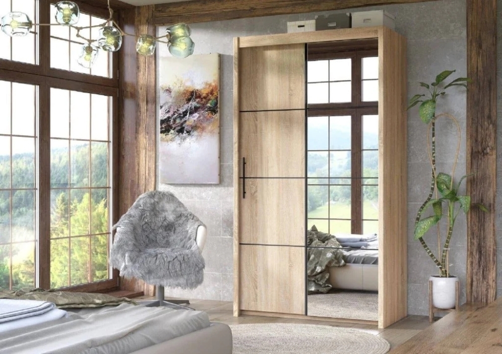 Product photograph of Cairo Oak Sonoma Sliding Door Wardrobe from Choice Furniture Superstore.