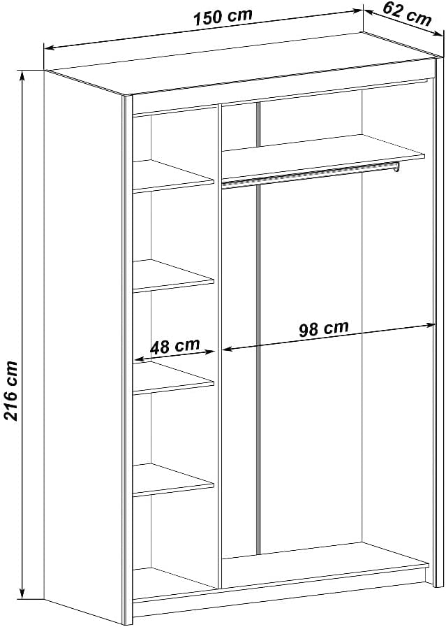 Product photograph of Inova Oak Sonoma 2 Door Sliding Wardrobe from Choice Furniture Superstore.