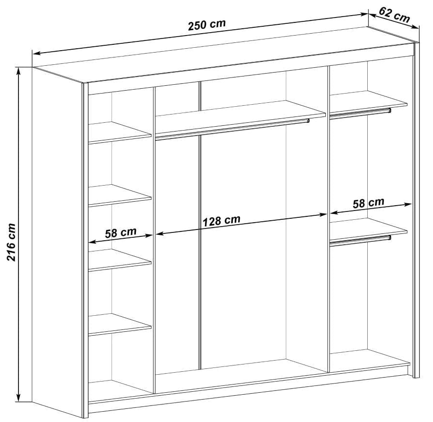 Product photograph of Cairo Oak Sonoma 3 Door Sliding Wardrobe from Choice Furniture Superstore.