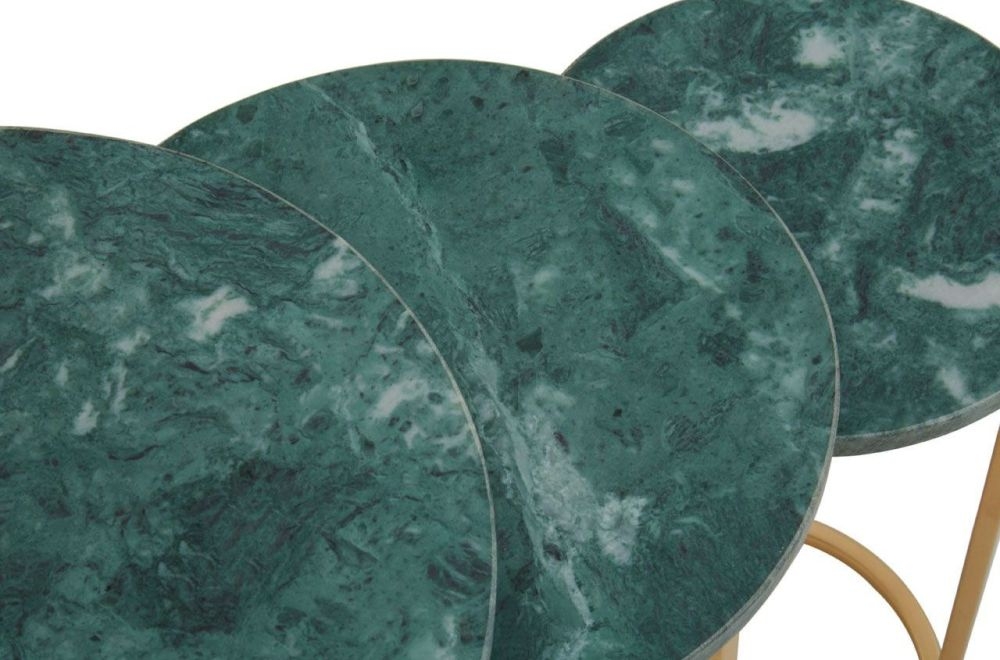 Product photograph of Acworth Green Marble Top And Gold Nest Of Tables Set Of 3 from Choice Furniture Superstore.