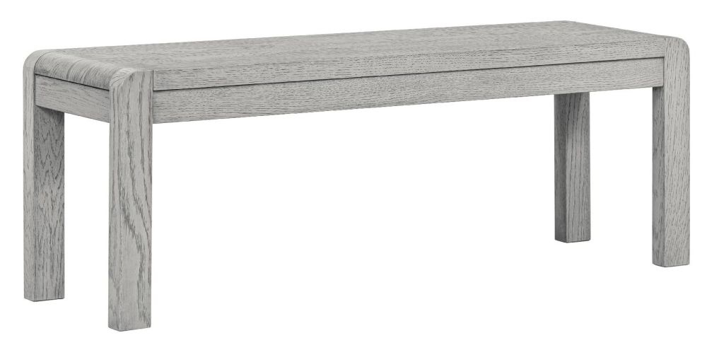 Product photograph of Amsterdam Grey Washed Oak Dining Bench from Choice Furniture Superstore.