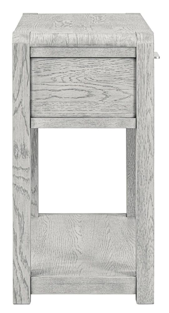 Product photograph of Amsterdam Grey Washed Oak 2 Drawer Console Table from Choice Furniture Superstore.