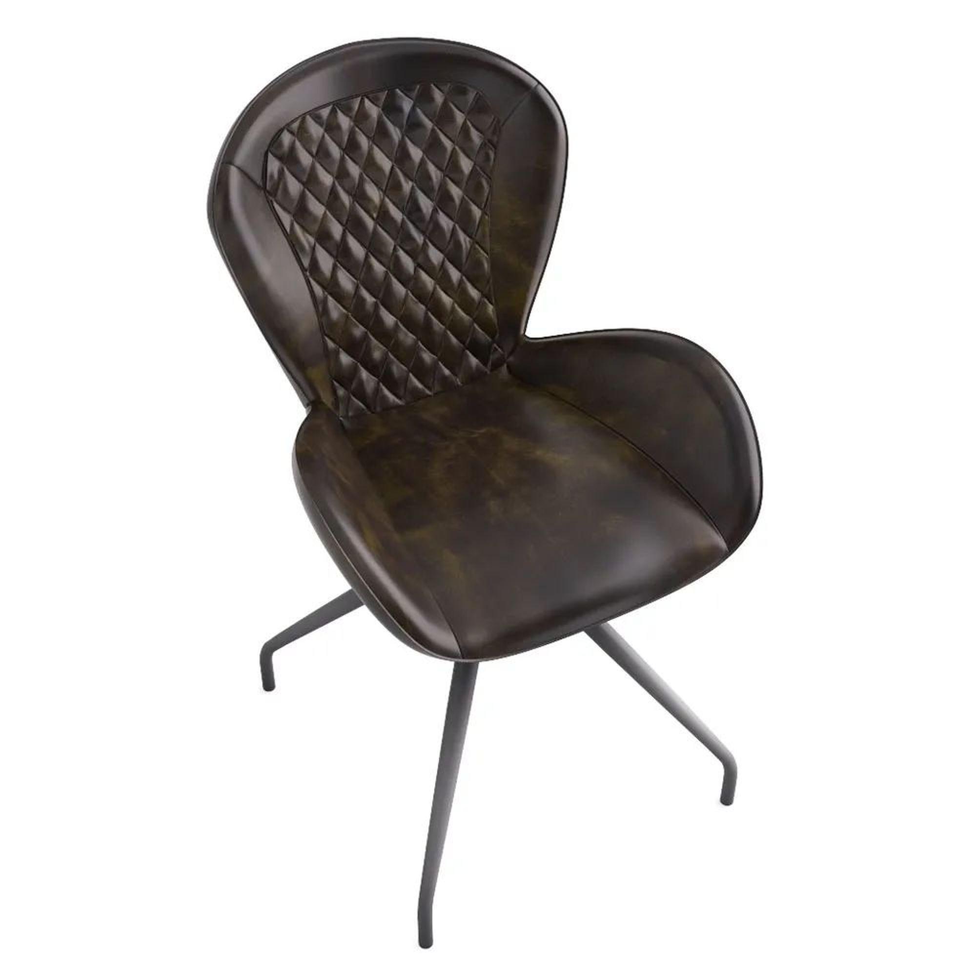 Product photograph of Aleah Bottle Green Leather Dining Chair from Choice Furniture Superstore.