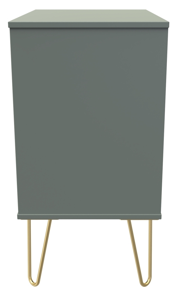 Product photograph of Linear Green 3 Drawer Small Chest With Hairpin Legs from Choice Furniture Superstore.