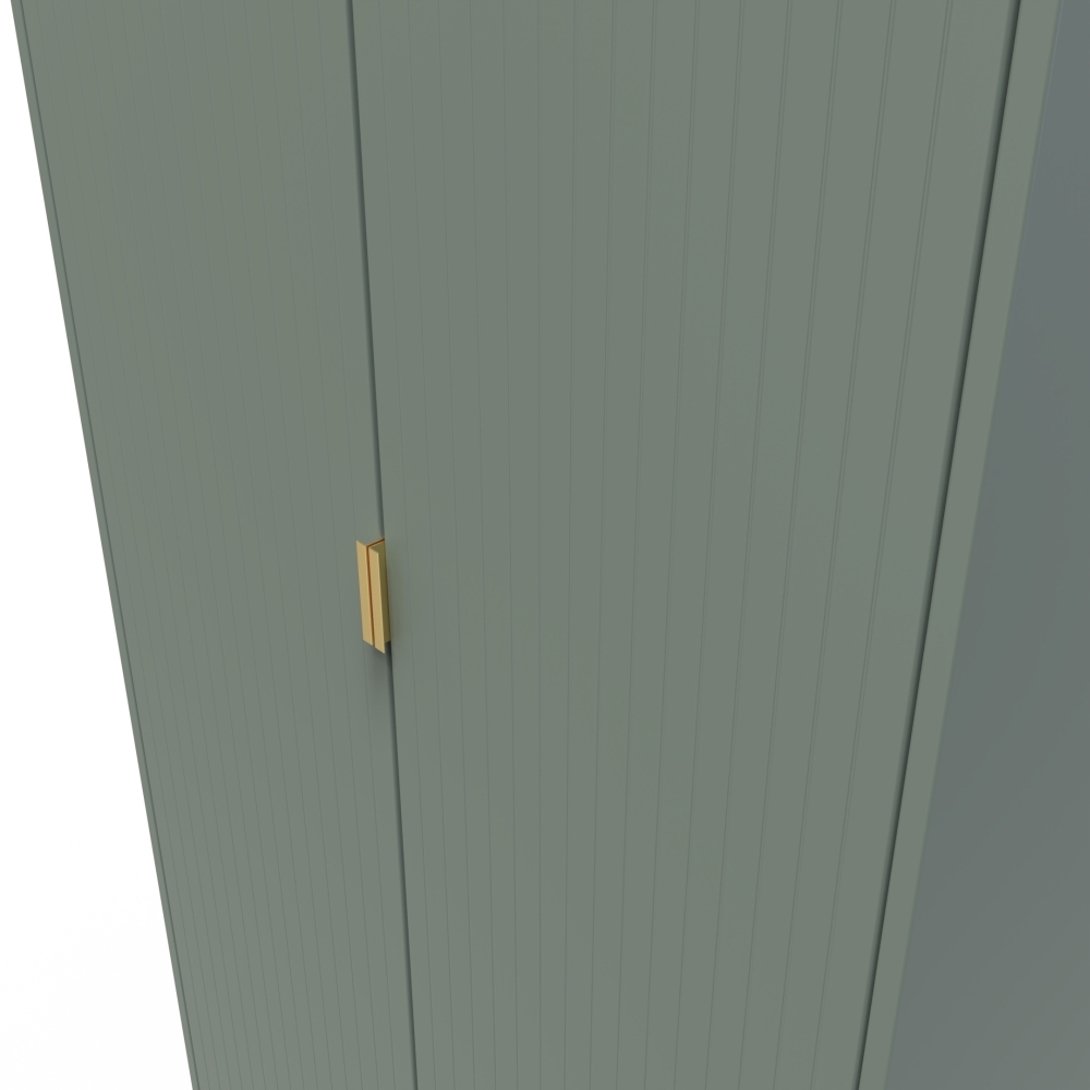 Product photograph of Linear Reed Green 2 Door Wardrobe from Choice Furniture Superstore.