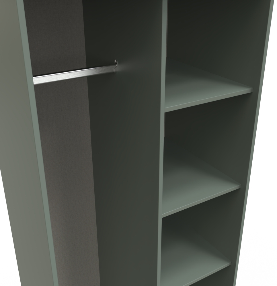 Product photograph of Linear Reed Green Open Shelf Wardrobe from Choice Furniture Superstore.