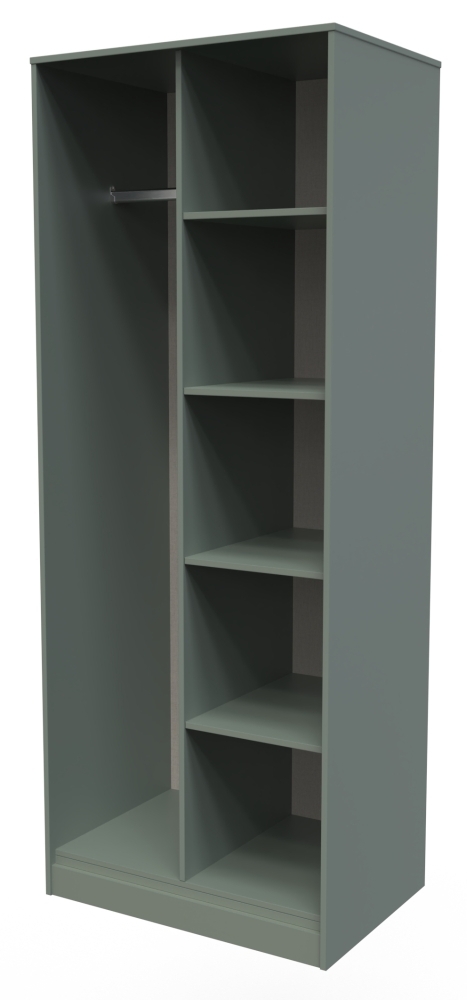 Product photograph of Linear Reed Green Open Shelf Wardrobe from Choice Furniture Superstore.
