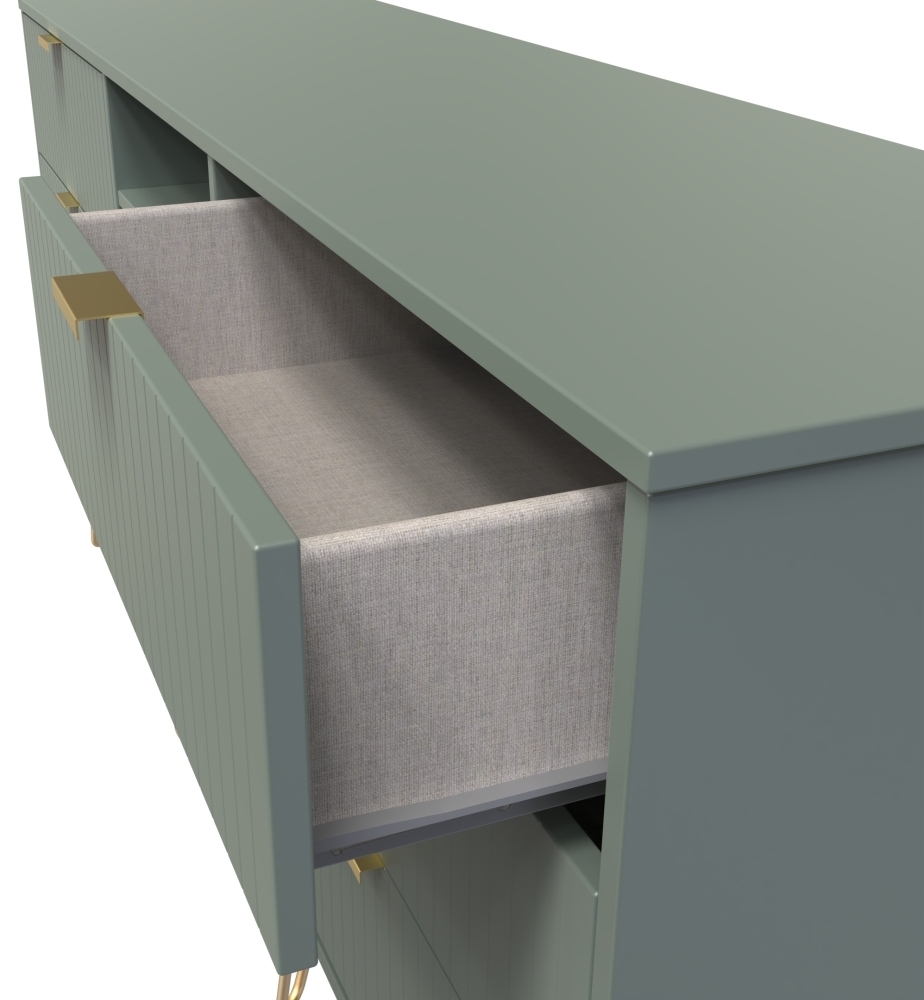 Product photograph of Linear Green 150cm Tv Unit With Hairpin Legs from Choice Furniture Superstore.