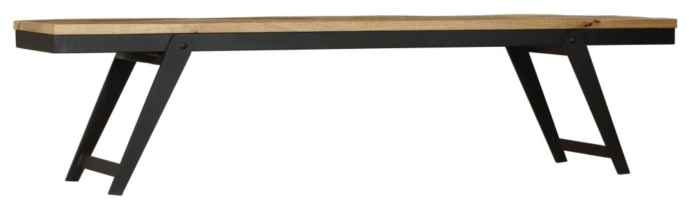 Product photograph of Clearance - Cosgrove Industrial Chic Dining Bench - Mango Wood With Black Metal from Choice Furniture Superstore.