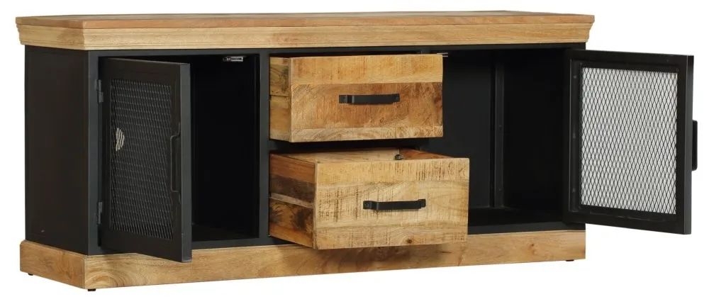 Product photograph of Cosgrove Industrial Chic Tv Unit - Mango Wood With Black Metal from Choice Furniture Superstore.