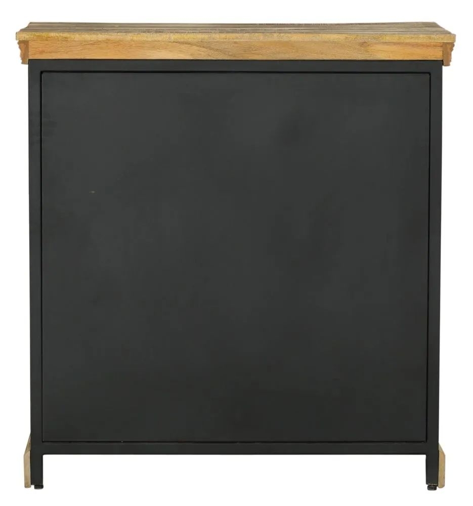 Product photograph of Cosgrove Industrial Chic Small Sideboard - Mango Wood With Black Metal 93cm from Choice Furniture Superstore.