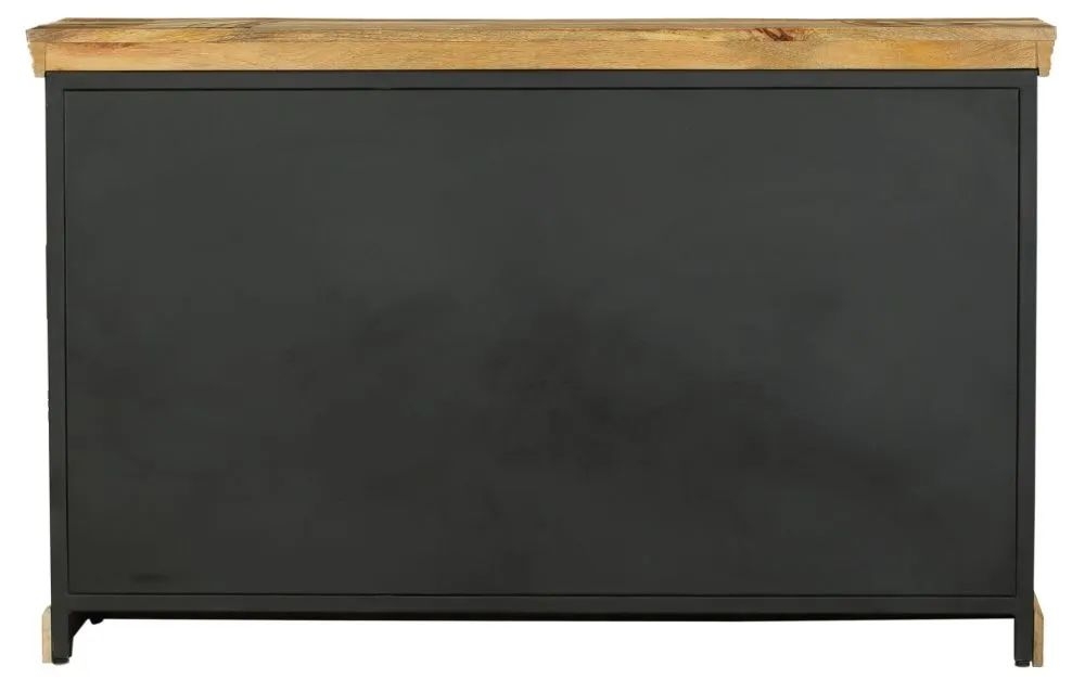 Product photograph of Cosgrove Industrial Chic Large Sideboard - Mango Wood With Black Metal 140cm from Choice Furniture Superstore.