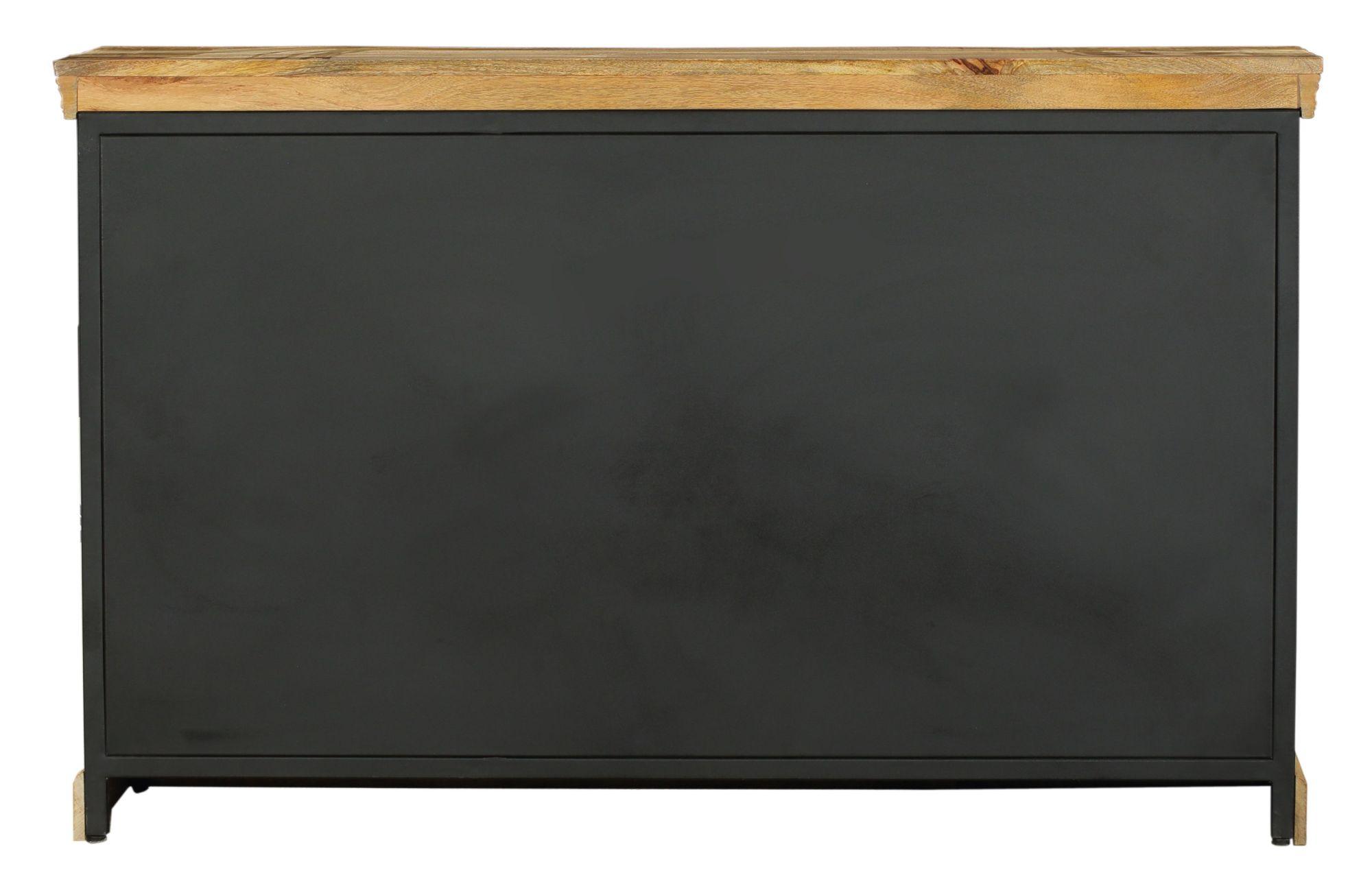 Product photograph of Cosgrove Industrial Chic Large Sideboard - Mango Wood With Black Metal 140cm from Choice Furniture Superstore.