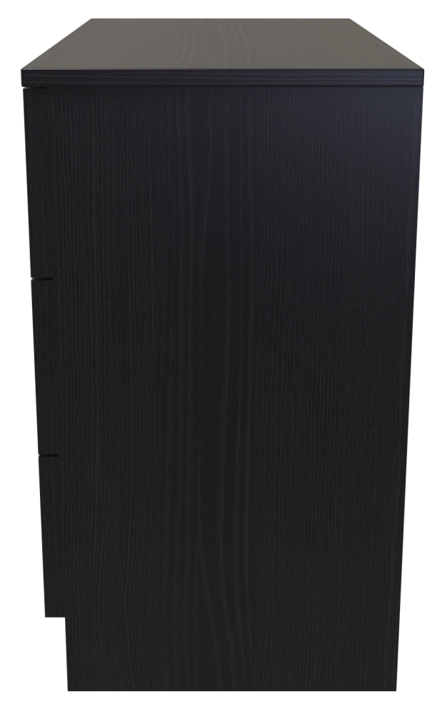 Product photograph of Rattan Black Ash 3 Drawer Chest from Choice Furniture Superstore.
