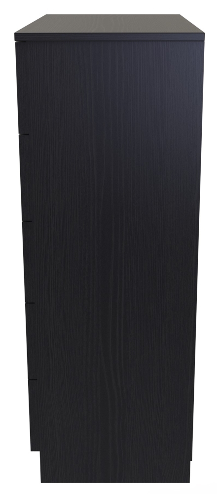 Product photograph of Rattan And Black 5 Drawer Chest from Choice Furniture Superstore.
