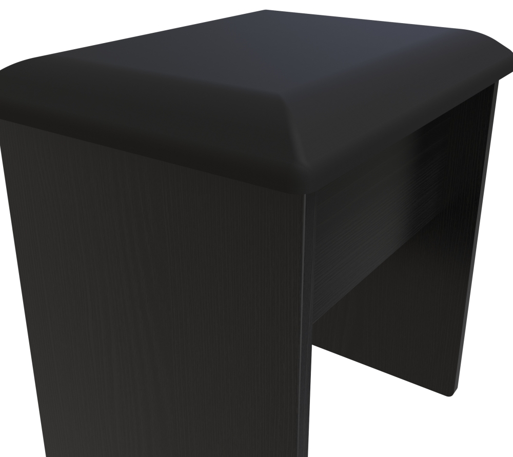 Product photograph of Rattan And Black Padded Dressing Stool from Choice Furniture Superstore.