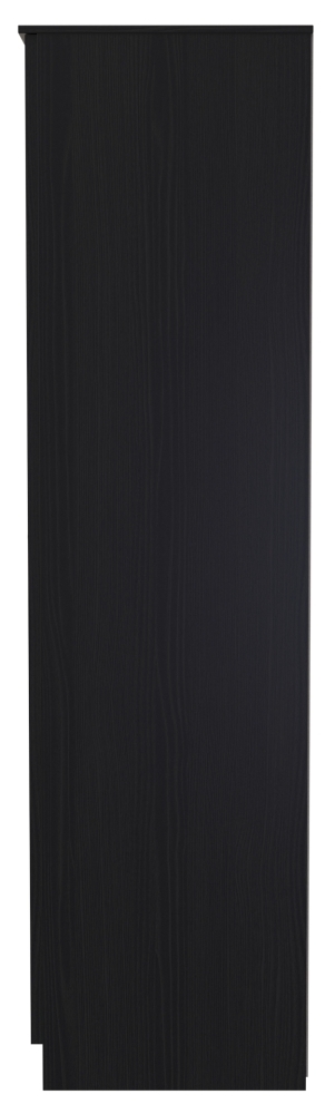 Product photograph of Rattan Black Ash 2 Door Plain Wardrobe from Choice Furniture Superstore.