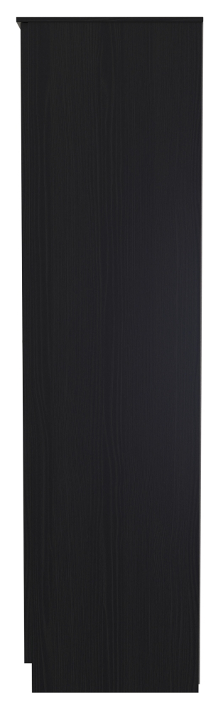 Product photograph of Rattan Black Ash 2 Door Tall Plain Wardrobe from Choice Furniture Superstore.