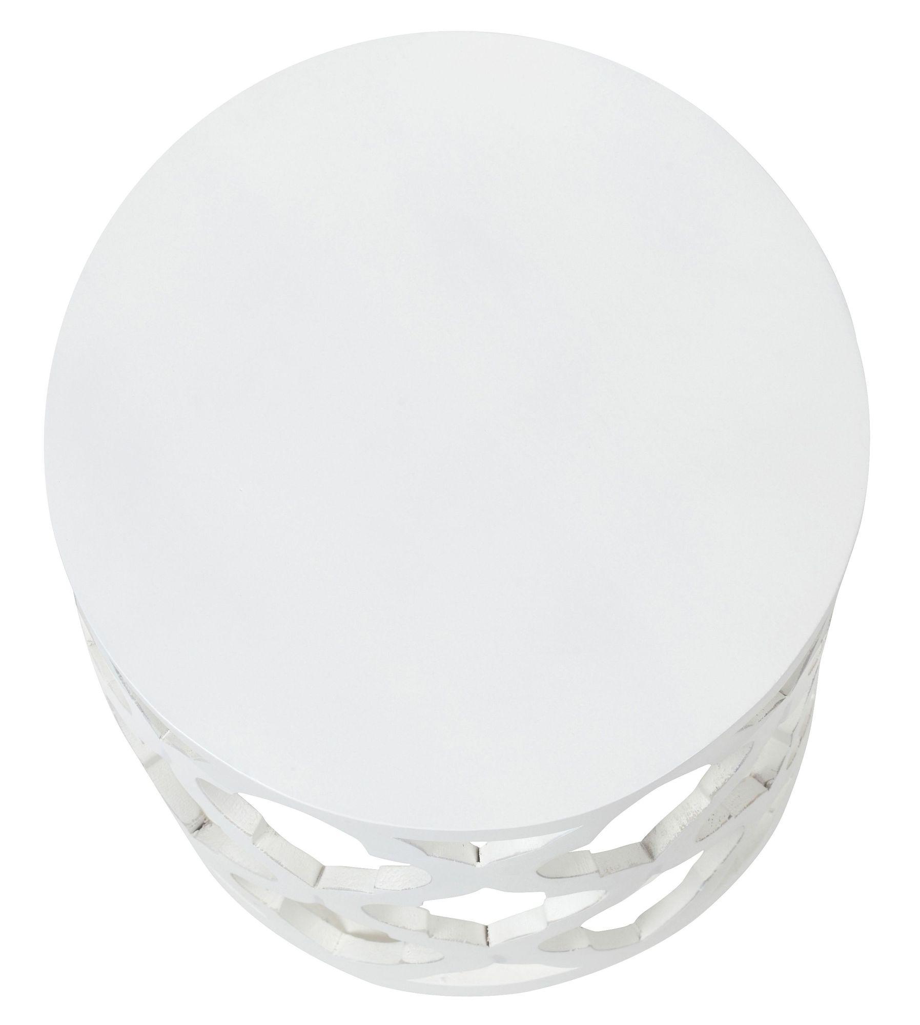 Product photograph of Boho White Carved Wooden Round Lamp Table from Choice Furniture Superstore.