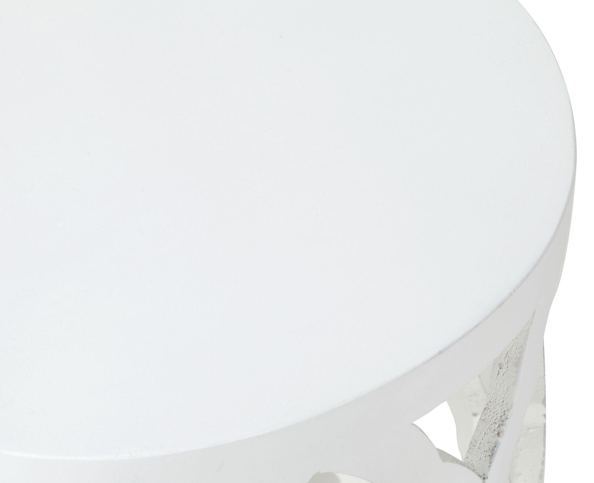 Product photograph of Boho White Carved Wooden Round Lamp Table from Choice Furniture Superstore.