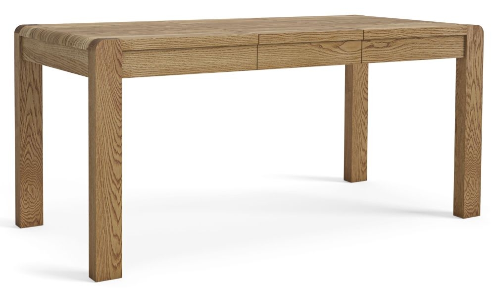 Product photograph of Brice Oak Dining Table 135cm-175cm Rectangular Compact Extending Top Seats 4 To 6 Diners from Choice Furniture Superstore.