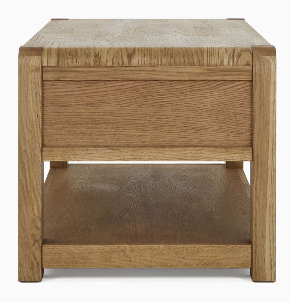 Product photograph of Bergen Oak 2 Drawer Coffee Table from Choice Furniture Superstore.