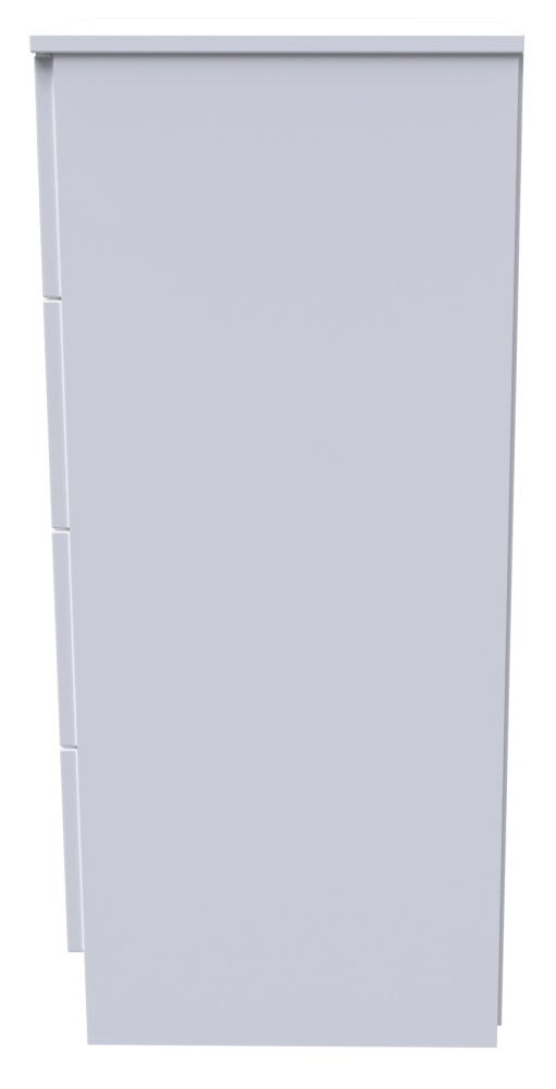 Product photograph of Plymouth White Gloss 4 Drawer Narrow Chest from Choice Furniture Superstore.