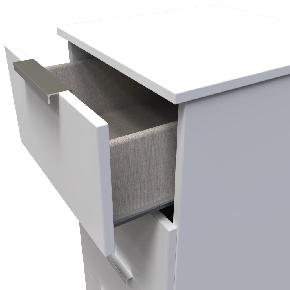 Product photograph of Plymouth White Gloss 5 Drawer Bedside Cabinet from Choice Furniture Superstore.