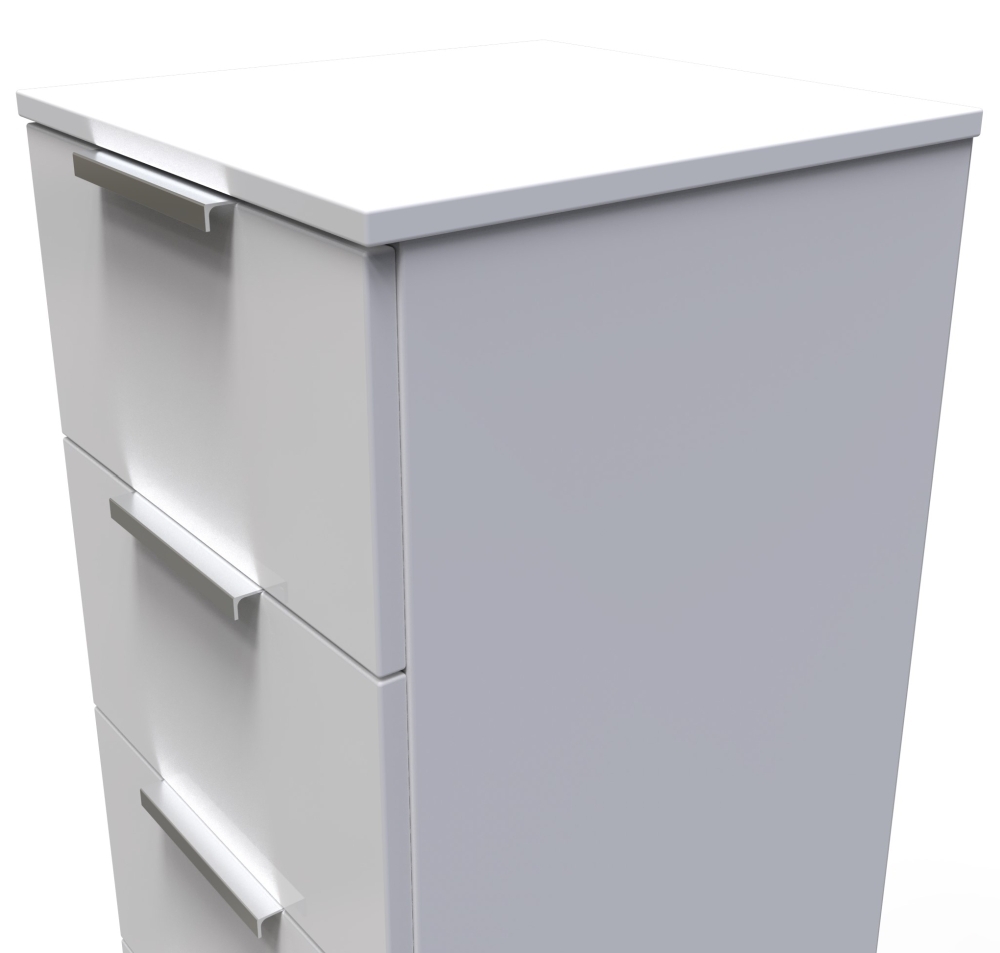 Product photograph of Plymouth White Gloss 5 Drawer Bedside Cabinet from Choice Furniture Superstore.
