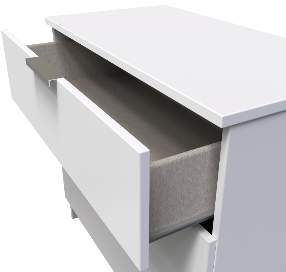 Product photograph of Plymouth White Gloss 3 Drawer Chest from Choice Furniture Superstore.