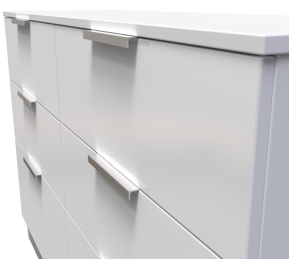 Product photograph of Plymouth White Gloss 6 Drawer Midi Chest from Choice Furniture Superstore.