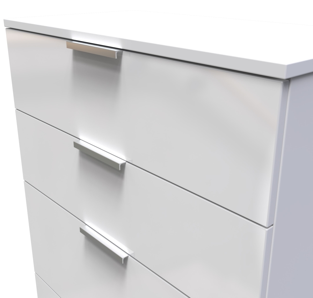 Product photograph of Plymouth White Gloss 4 Drawer Deep Chest from Choice Furniture Superstore.