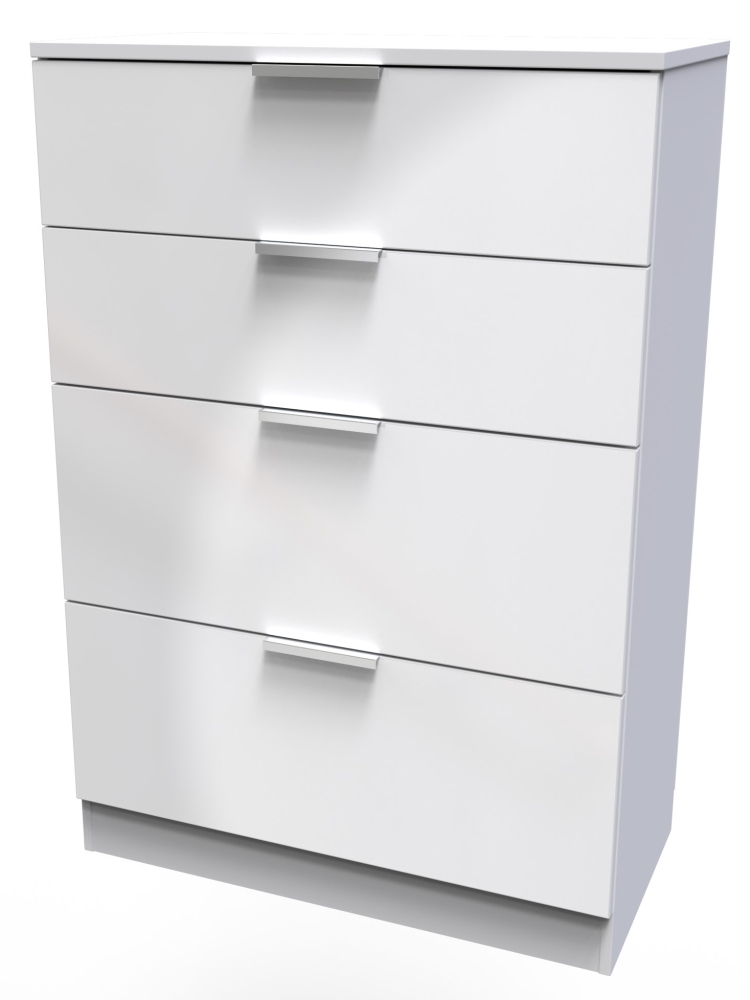 Product photograph of Plymouth White Gloss 4 Drawer Deep Chest from Choice Furniture Superstore.