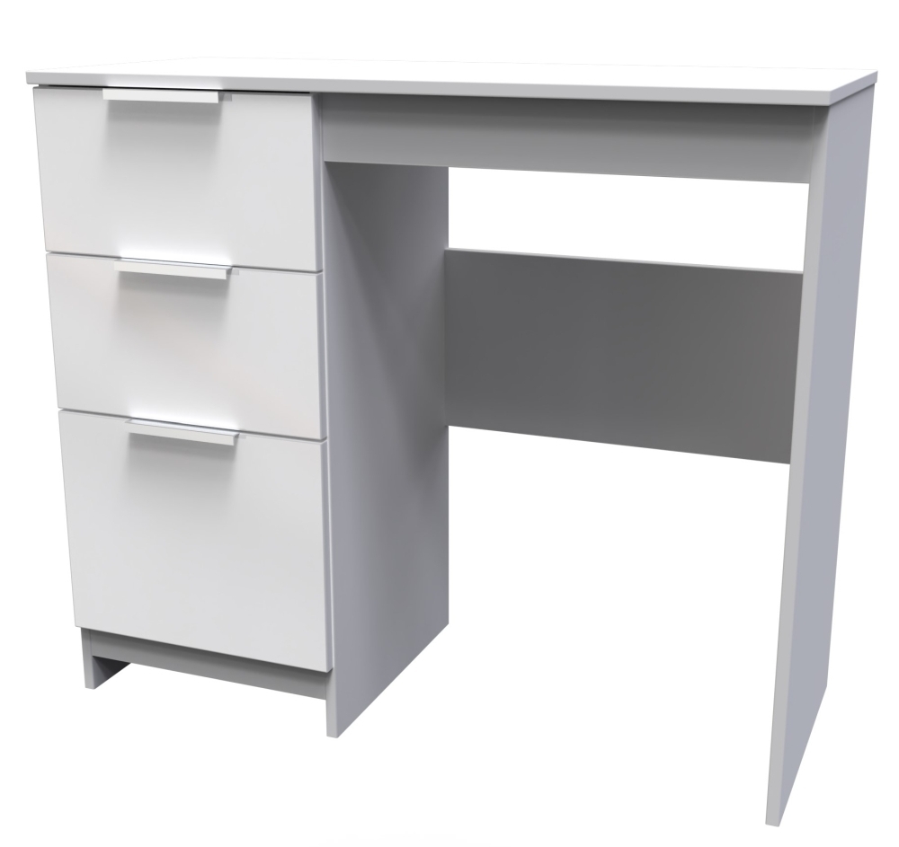 Product photograph of Plymouth White Gloss Single Pedestal Dressing Table from Choice Furniture Superstore.