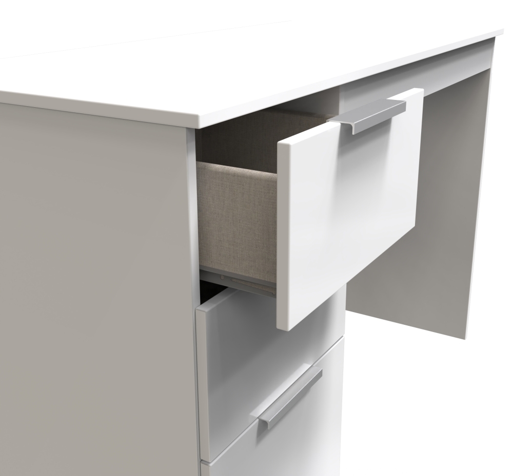 Product photograph of Plymouth White Gloss 3 Drawer Desk from Choice Furniture Superstore.
